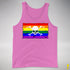 LGBTQ Rainbow Pride Pirate Flag Premium Tank Top - Neon Pink