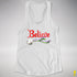 Believe Genderqueer Pride Jingle Bell Racerback Tank - White