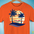 Pansexual Pride Hammock Summer Beach Sunset Premium Unisex T-Shirt - Orange