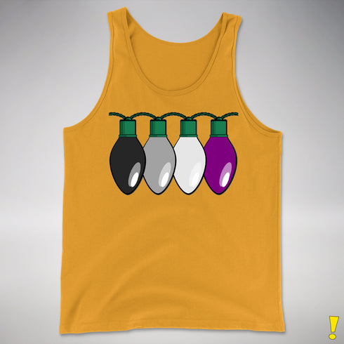 Asexual Pride Christmas Lights Premium Tank Top - Gold
