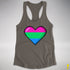 Polysexual Pride 8-Bit Pixel Heart Racerback Tank - Dark Grey