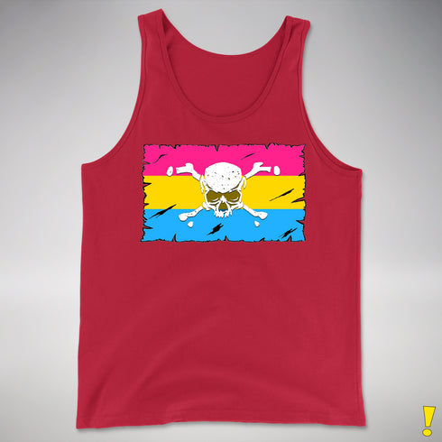 Pansexual Pride Pirate Flag Premium Tank Top - Red