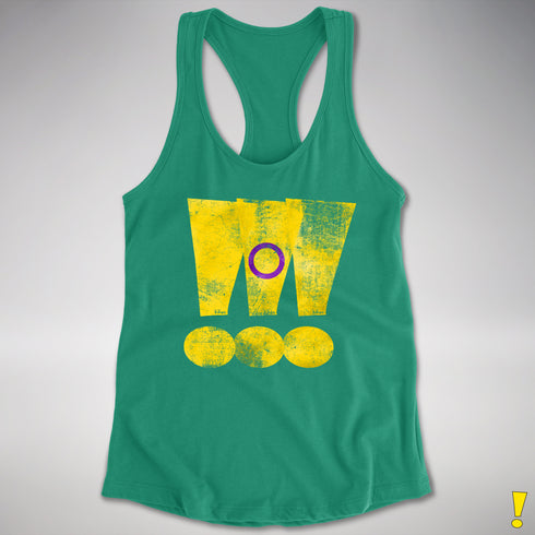 Intersex Pride Grunge Exclamation Points Racerback Tank - Kelly Green