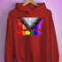 LGBTQ Progress Pride Grunge Exclamation Points Hoodie - Red