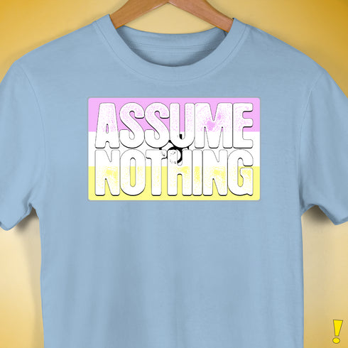 Assume Nothing Twink Pride Flag Premium Unisex T-Shirt - Baby Blue