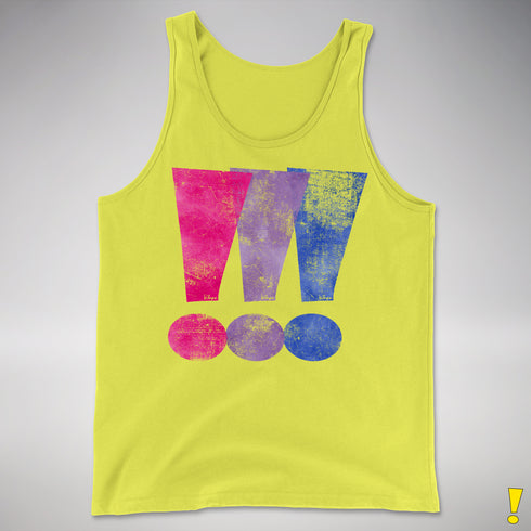 Bisexual Pride Exclamation Points Premium Tank Top - Neon Yellow