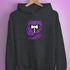 Lesbian Labrys Pride Flag Ripped Reveal Hoodie - Dark Grey Heather