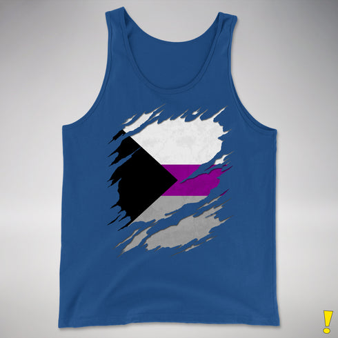 Demisexual Pride Flag Ripped Reveal Premium Tank Top - Royal Blue