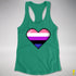 Genderfluid Pride 8-Bit Pixel Heart Racerback Tank - Kelly Green