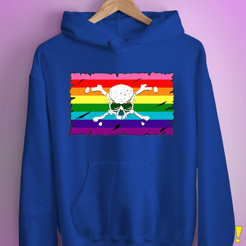 Gilbert Baker LGBTQ Pride Pirate Flag Hoodie - Royal Blue