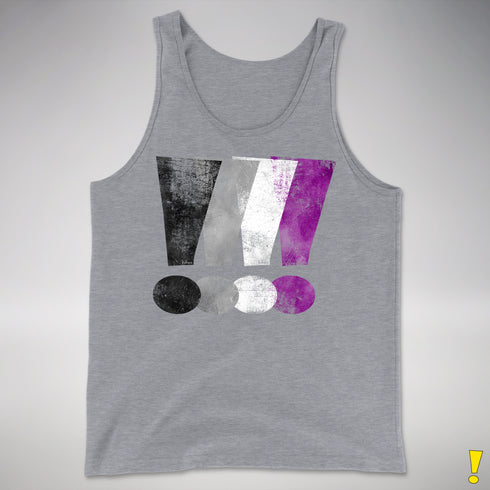 Asexual Pride Exclamation Points Premium Tank Top - Grey Heather