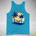 Philly LGBTQ Pride Hammock Summer Beach Sunset Premium Tank Top - Neon Blue