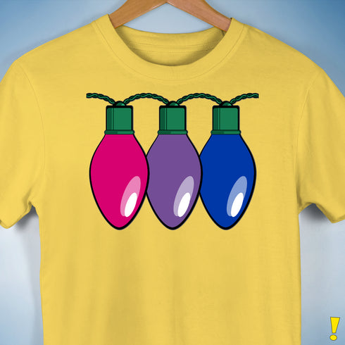 Bisexual Pride Christmas Lights Premium Unisex T-Shirt - Yellow
