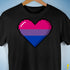 Bisexual Pride 8-Bit Pixel Heart Premium Unisex T-Shirt - Black