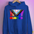 LGBTQ Progress Pride Grunge Exclamation Points Hoodie - Royal Blue