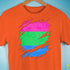 Polysexual Pride Flag Ripped Reveal Premium Unisex T-Shirt - Orange