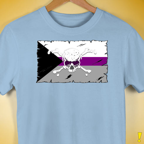 Demisexual Pride Pirate Flag Premium Unisex T-Shirt - Baby Blue