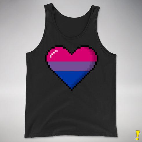 Bisexual Pride Pixel Heart Premium Tank Top - Black