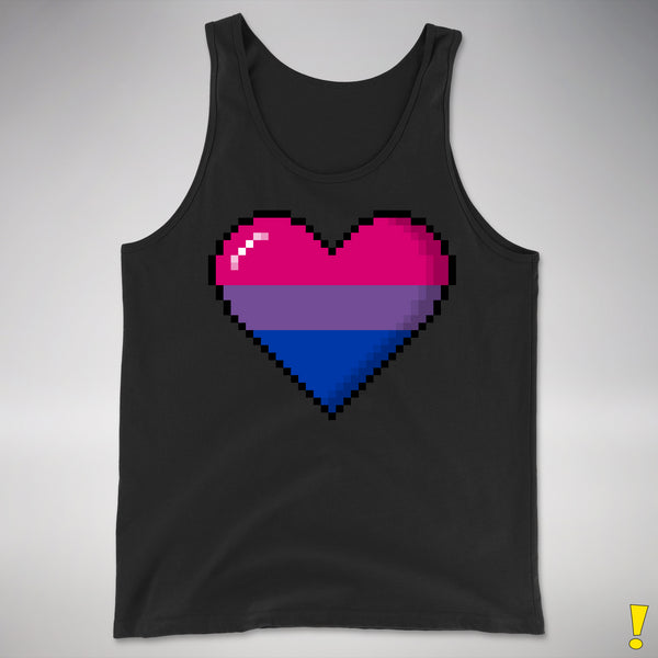 Bisexual Pride Pixel Heart Premium Tank Top - Black