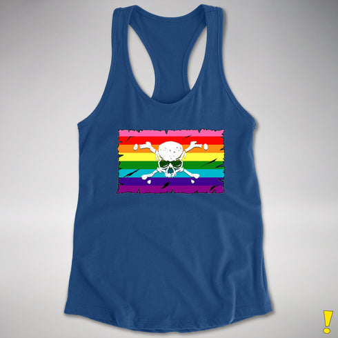 Gilbert Baker LGBTQ Pride Pirate Flag Racerback Tank - Royal