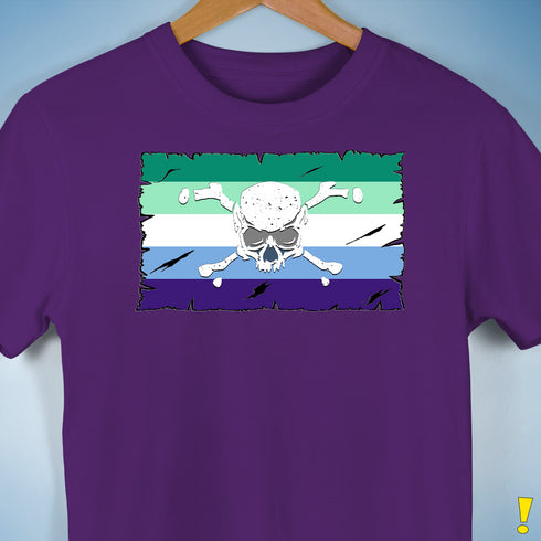 Gay Male Pride Pirate Flag Premium Unisex T-Shirt - Purple