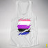 Genderfluid Pride Flag Ripped Reveal Racerback Tank - White