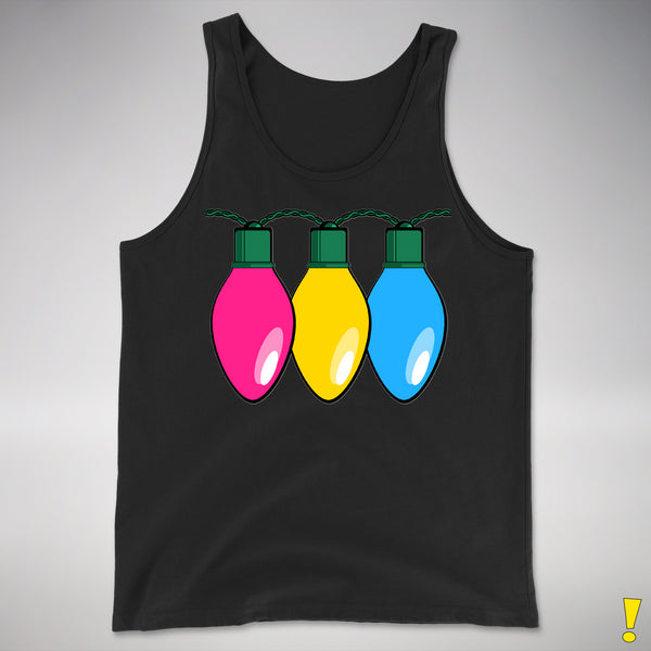 Pansexual Pride Christmas Lights Premium Tank Top - Black