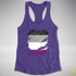 Asexual Pride Flag Ripped Reveal Racerback Tank - Purple