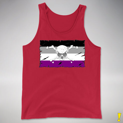 Asexual Pride Pirate Flag Premium Tank Top - Red
