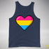 Pansexual Pride Pixel Heart Premium Tank Top - Navy