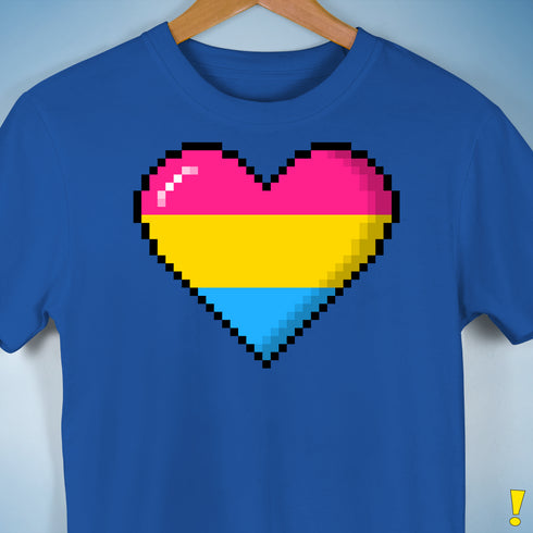 Pansexual Pride 8-Bit Pixel Heart Premium Unisex T-Shirt - Royal Blue