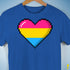 Pansexual Pride 8-Bit Pixel Heart Premium Unisex T-Shirt - Royal Blue