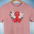 Winged Red Ribbon - World AIDS Day Premium Unisex T-Shirt - Mauve Heather