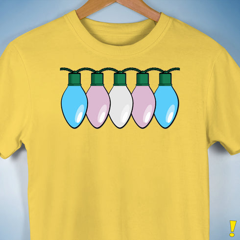 Transgender Pride Flag Christmas Lights Premium Unisex T-Shirt - Yellow