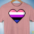 Genderfluid Pride 8-Bit Pixel Heart Premium Unisex T-Shirt - Mauve Heather