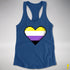 Nonbinary Pride 8-Bit Pixel Heart Racerback Tank - Royal