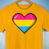Pansexual Pride 8-Bit Pixel Heart Premium Unisex T-Shirt - Gold