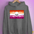 Lesbian Pride Pirate Flag Hoodie - Grey Heather