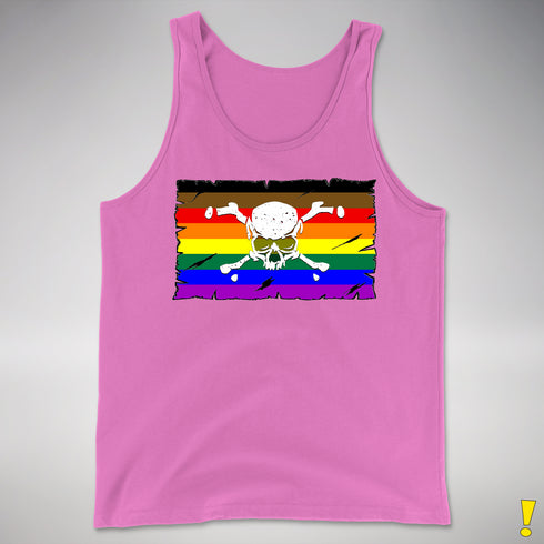 Philly LGBTQ Pride Pirate Flag Premium Tank Top - Neon Pink