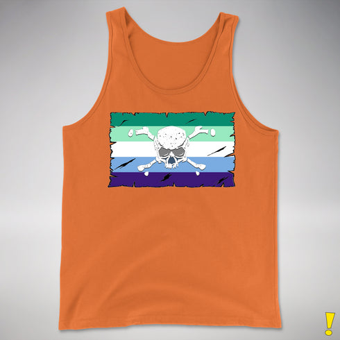 Gay Male Pride Pirate Flag Premium Tank Top - Orange