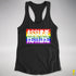 Assume Nothing LGBTQ Pride Flag Racerback Tank - Black