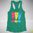 Pansexual Pride Exclamation Points Racerback Tank - Kelly Green