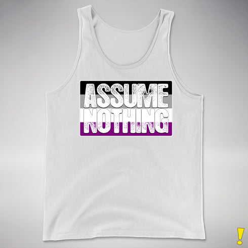 Assume Nothing Asexual Pride Flag Premium Tank Top - White