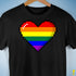 LGBTQ Pride8-Bit Pixel Heart Premium Unisex T-Shirt - Black