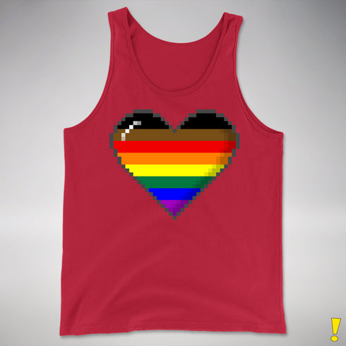 Philly LGBTQ Pride Pixel Heart Premium Tank Top - Red
