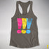 Pansexual Pride Exclamation Points Racerback Tank - Dark Grey