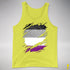Asexual Pride Flag Ripped Reveal Premium Tank Top - Neon Yellow