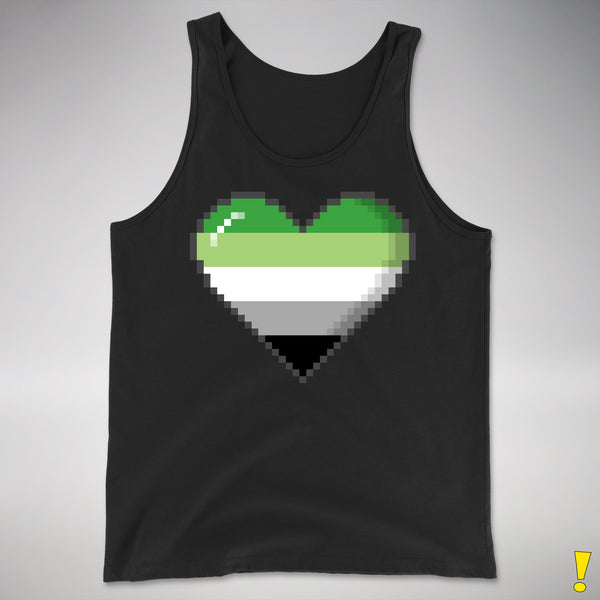 Aromantic Pride Pixel Heart Premium Tank Top - Black