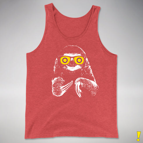 Pride Sloth Intersex Flag Sunglasses Premium Tank Top - Red Triblend