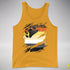 Bear Pride Flag Ripped Reveal Premium Tank Top - Gold